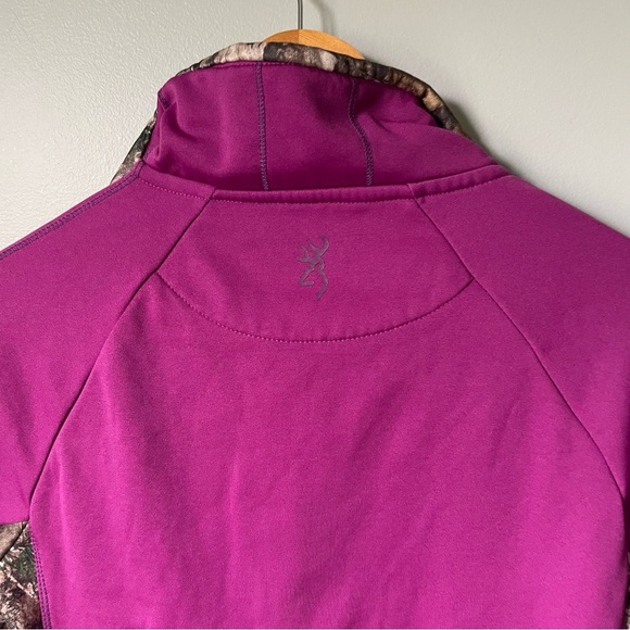 Browning Purple Quarter-Zip Pullover with Camouflage Accents Size Small - Picture 4 of 6